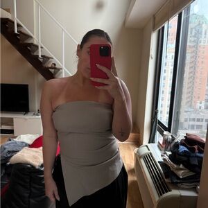Zara Gray Strapless Top